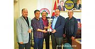 Viranşehir Belediyespor Yöneticisi İbrahim Kahraman, İbrahim Erol, Garip Bahçeci, Mahmut Ekinci ve Belediye Başkanı Salih Ekinci